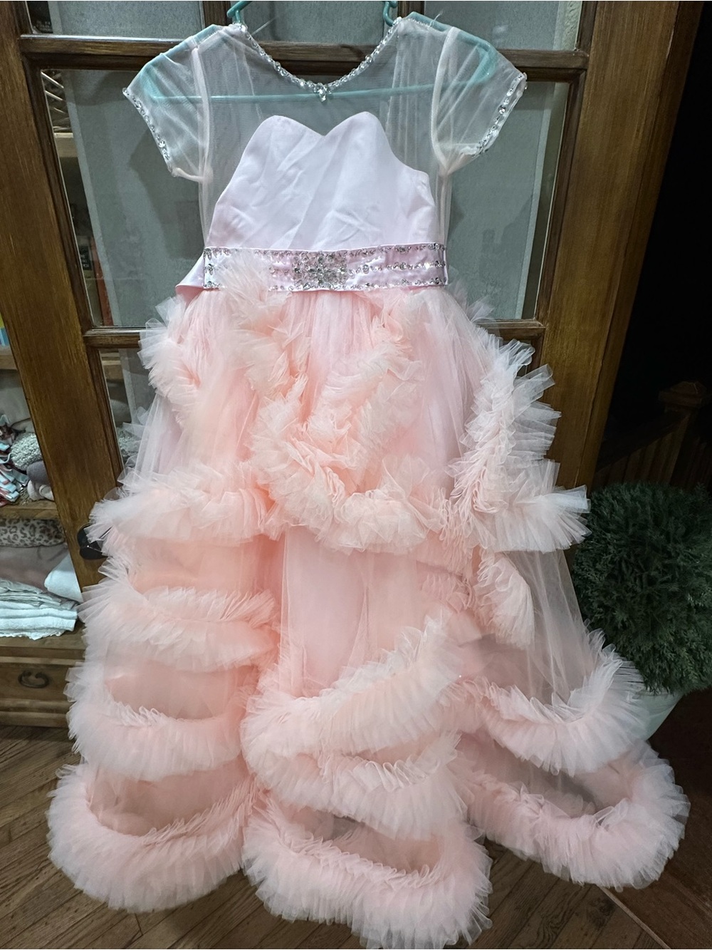 ABaoWedding Blush Pink Luxury Pageant Ball Gown | Girls Sz 8 | Flower Girl Dress
